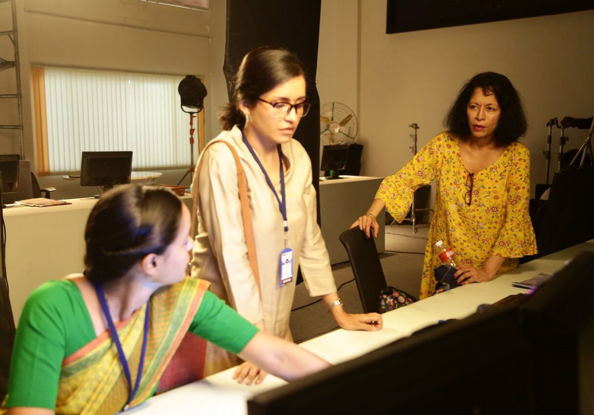R.B. directing Vimala and Shanti
